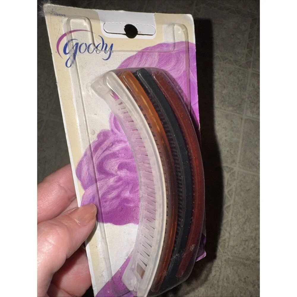Goody Classic Clincher Comb Size Banana Clips 80’s 90’s  (4 Pack) NEW
